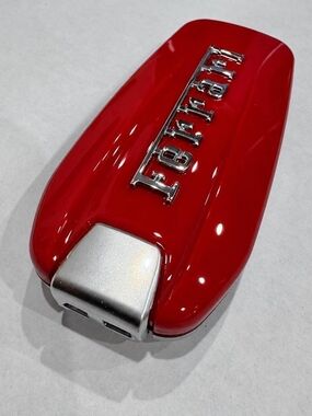 Ferrari Red Key Fob with Chrome Logo